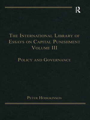 cover image of The International Library of Essays on Capital Punishment, Volume 3